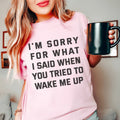 I'm Sorry For What I Said When You Tried To Wake Me Up Tee