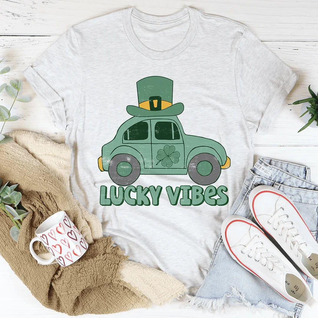 Lucky Vibes Cute Beetle Tee
