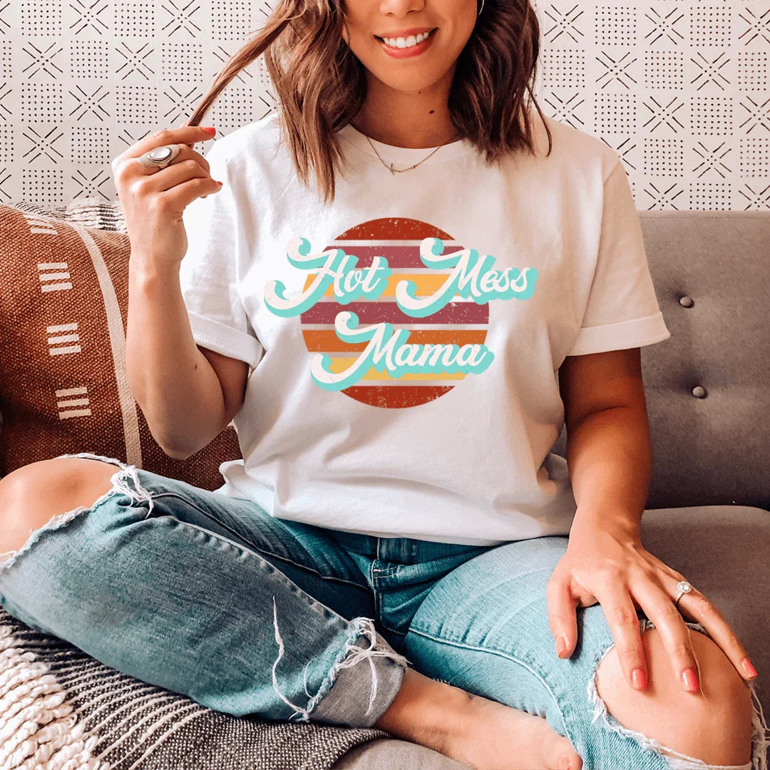 Retro Hot Mess Mama Tee