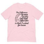 The Difference Between Tacos And Your Opinion Tee